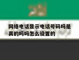 关于网络电话显示电话号码吗是真的吗吗怎么设置的的信息