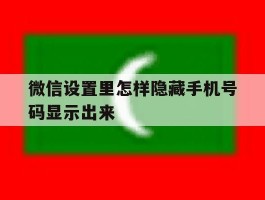 微信设置里怎样隐藏手机号码显示出来