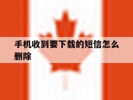 手机收到要下载的短信怎么删除