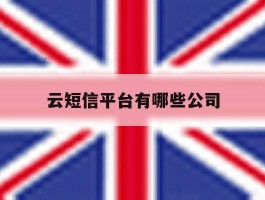 云短信平台有哪些公司