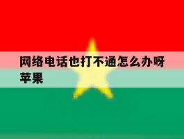 网络电话也打不通怎么办呀苹果