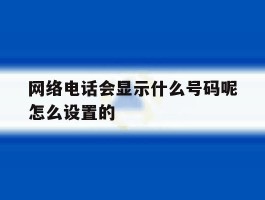 包含网络电话会显示什么号码呢怎么设置的的词条