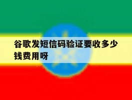 谷歌发短信码验证要收多少钱费用呀