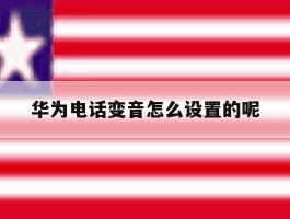 华为电话变音怎么设置的呢