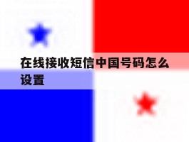 在线接收短信中国号码怎么设置