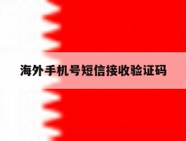 海外手机号短信接收验证码