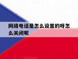 网络电话是怎么设置的呀怎么关闭呢