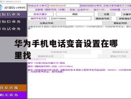 华为手机电话变音设置在哪里找