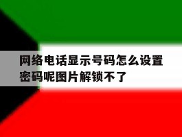 网络电话显示号码怎么设置密码呢图片解锁不了的简单介绍