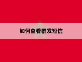 如何查看群发短信