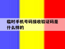 临时手机号码接收验证码是什么样的