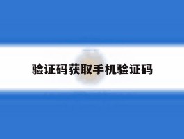 验证码获取手机验证码