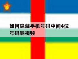 如何隐藏手机号码中间4位号码呢视频