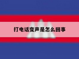 打电话变声是怎么回事