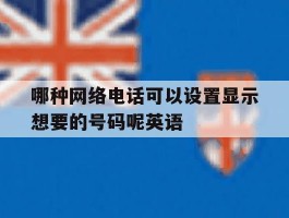 包含哪种网络电话可以设置显示想要的号码呢英语的词条