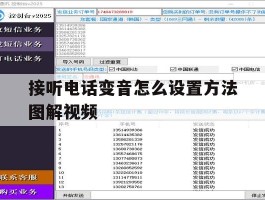 接听电话变音怎么设置方法图解视频
