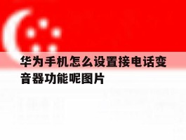 华为手机怎么设置接电话变音器功能呢图片的简单介绍