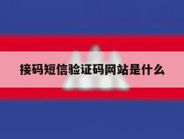 接码短信验证码网站是什么