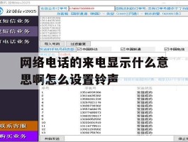 网络电话的来电显示什么意思啊怎么设置铃声
