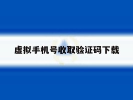 虚拟手机号收取验证码下载