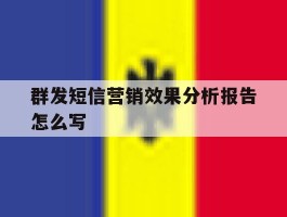 群发短信营销效果分析报告怎么写
