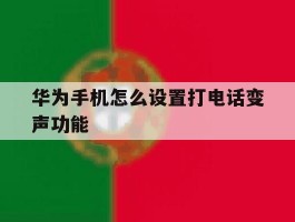 华为手机怎么设置打电话变声功能