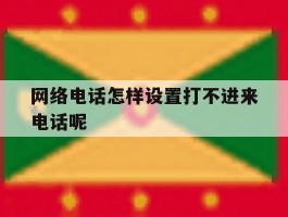 关于网络电话怎样设置打不进来电话呢的信息