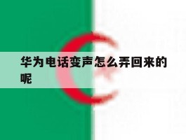 华为电话变声怎么弄回来的呢