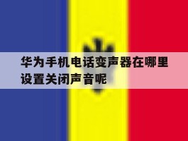 关于华为手机电话变声器在哪里设置关闭声音呢的信息