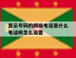显示号码的网络电话是什么电话啊怎么设置