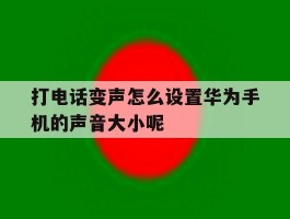 关于打电话变声怎么设置华为手机的声音大小呢的信息