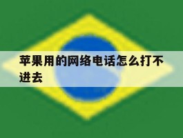苹果用的网络电话怎么打不进去
