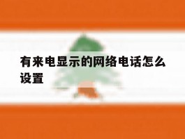 有来电显示的网络电话怎么设置