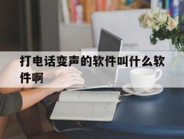 打电话变声的软件叫什么软件啊