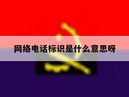 网络电话标识是什么意思呀