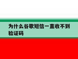 为什么谷歌短信一直收不到验证码