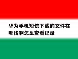 华为手机短信下载的文件在哪找啊怎么查看记录的简单介绍