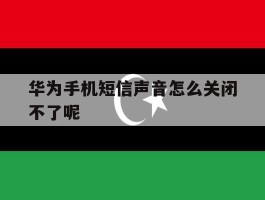 华为手机短信声音怎么关闭不了呢