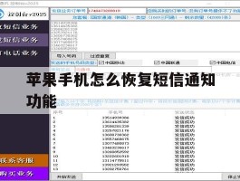 苹果手机怎么恢复短信通知功能
