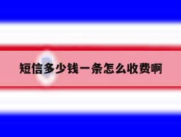 短信多少钱一条怎么收费啊