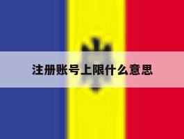 注册账号上限什么意思