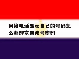 网络电话显示自己的号码怎么办理宽带账号密码的简单介绍