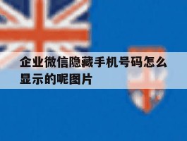 关于企业微信隐藏手机号码怎么显示的呢图片的信息