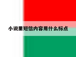 小说里短信内容用什么标点