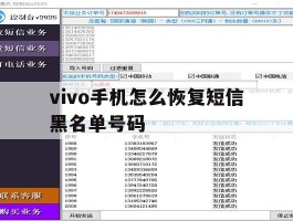 vivo手机怎么恢复短信黑名单号码