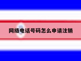网络电话号码怎么申请注销