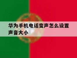 华为手机电话变声怎么设置声音大小