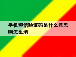 手机短信验证码是什么意思啊怎么填