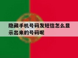 关于隐藏手机号码发短信怎么显示出来的号码呢的信息