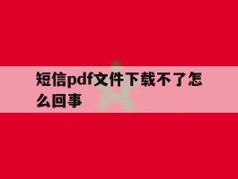 短信pdf文件下载不了怎么回事